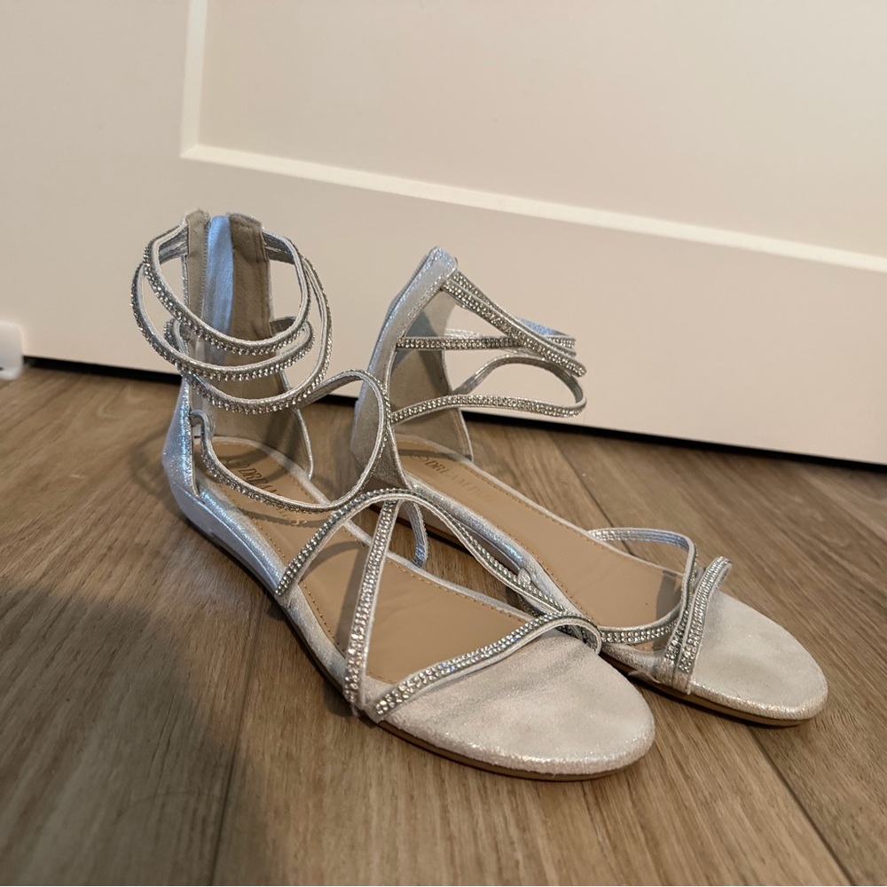 Elegant Silver Strappy Sandals